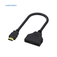 Câble répartiteur HD-MI 2 en 1 Adaptateur répartiteur Y mâle vers 2 femelles en HDTV Support HD LED LCD TV