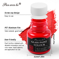 Panwenbo - Juego de Pintura para Vidrio Transparente de 12 Colores/25 ml, Pintura para Vidrio No Tóxica e Impermeable para Pintar Vidrios