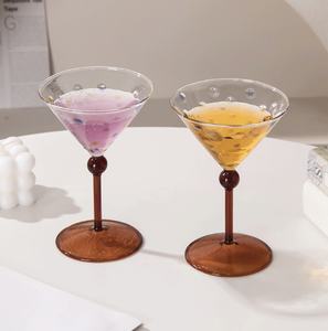 Verre à pied à pois de couleur fraîche, élégant et charmant pour la maison, les fêtes, les cafés, idéal pour servir du vin rouge, <span class=keywords><strong>des</strong></span> cocktails et du champagne - Product Image 5
