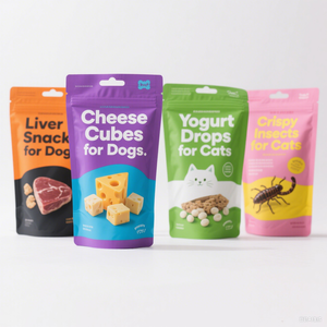 Rõ ràng cửa sổ cấp thực phẩm có thể tái chế nước mắt notch treo lỗ doypack túi thức ăn cho chó - Product Image 6