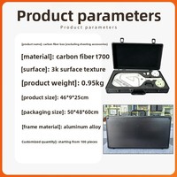 Boîte de rangement personnalisable pour raquettes de pickleball, étui d'emballage en fibre de carbone 3K, sans raquette ni accessoires