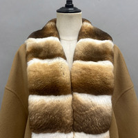 Nouvelle arrivée, veste à col large en fourrure de lapin Rex, ouverte sur le devant, en cachemire et laine, pour l'hiver