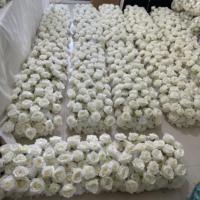 IFG Wholesale, Chemin de table en soie 3D de 3 m avec roses blanches pour mariage, Halloween, Noël et décorations de table pour la fête des mères