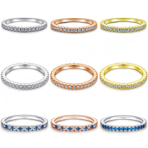 Anillo de bodas de plata 925 para mujer con ajuste invisible certificado, joyería fina, aniversario Chapado en plata rodio - Product Image 3