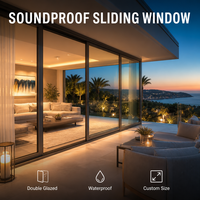 Ventana Corredera de Aluminio con Doble Acristalamiento Insonorizado, Aislamiento Térmico, Impermeable, Tamaño Personalizado para Casa, Villa o Balcón