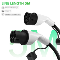 E-mingze Câble de charge EV Câbles de chargeur de voiture portable 7kW 32A Adaptateur de voiture de type 2 à type 2 avec 5m et chargeur Ev 22kW 11kW