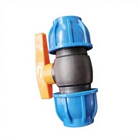 Raccords de plomberie HDPE100, vanne à boisseau sphérique à connexion rapide moulée par injection, polie, résistante à la corrosion et aux produits chimiques, modèle 1.6PN