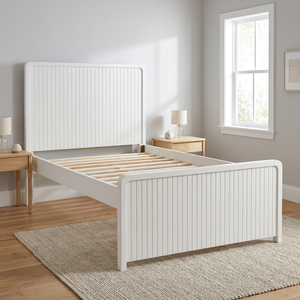 Cama de Plataforma King Size de Lujo – Estructura Resistente de Pino Radiata y MDF, Elegante Estilo de Panel Vertical para Dormitorios Principales - Product Image 2