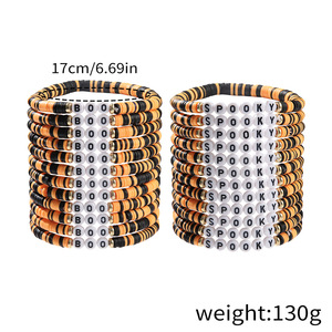 Pulsera de Halloween con Cuentas de Arcilla Polimérica, Diseño Espeluznante, Accesorio de Moda para Mujer - Product Image 4