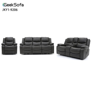 Geeksofa Furniture Modern <strong>Leather</strong> Power Electric Motion <strong>Recliner</strong> Sofa Set <strong>3</strong> 2 1 with Console for Living Room - Product Image 1