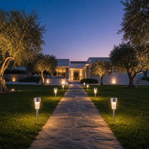 Luces Solares para Caminos, Exteriores, Impermeables IP65, Acero Inoxidable, LED, Lámpara de Jardín, Encendido/Apagado Automático, del Anochecer al Amanecer - Product Image 3