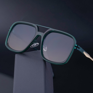 Lunettes de soleil carrées tendance Partagas avec logo personnalisé, double pont, protection UV400 pour hommes - Product Image 2