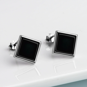 Pendientes de Plata S925 con Engaste de Jade Negro Natural Incrustado, Jadeíta de Grado A, Joyería de Alta Gama para Mujer, Ideales para Fiestas - Product Image 2