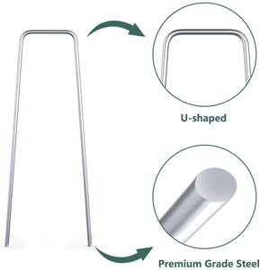Piquets de jardin <span class=keywords><strong>en</strong></span> U, clous de fixation pour <span class=keywords><strong>gazon</strong></span>, goujons anti-rouille pour l'arrimage des mauvaises herbes - Product Image 2