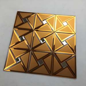 Art Deco Design moderno autoadesivo specchio a mosaico senza cornice esagonale vetro da parete adesivo per specchio da bagno - Product Image 3