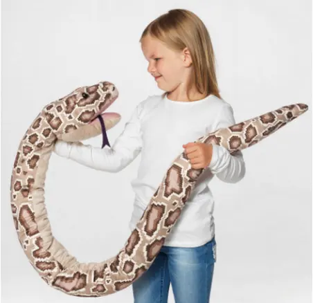1 шт. 155 см реальной жизни плюшевые игрушки гигантская змея животное игрушка станут отличным подарком на день рождения или Рождество Детские забавные Ручной Змея со зверушками, Мультяшные игрушки