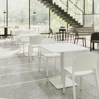 Table de salle à manger carrée moderne Table de négociation commerciale en métal en pierre pour magasin de thé au lait Restaurant occidental Noir Blanc Utilisation extérieure