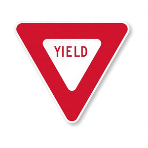 <span class=keywords><strong>Panneau</strong></span> de signalisation routier personnalisé Type debout avec film réfléchissant Ralentir et laisser place à un motif triangulaire - Product Image 1