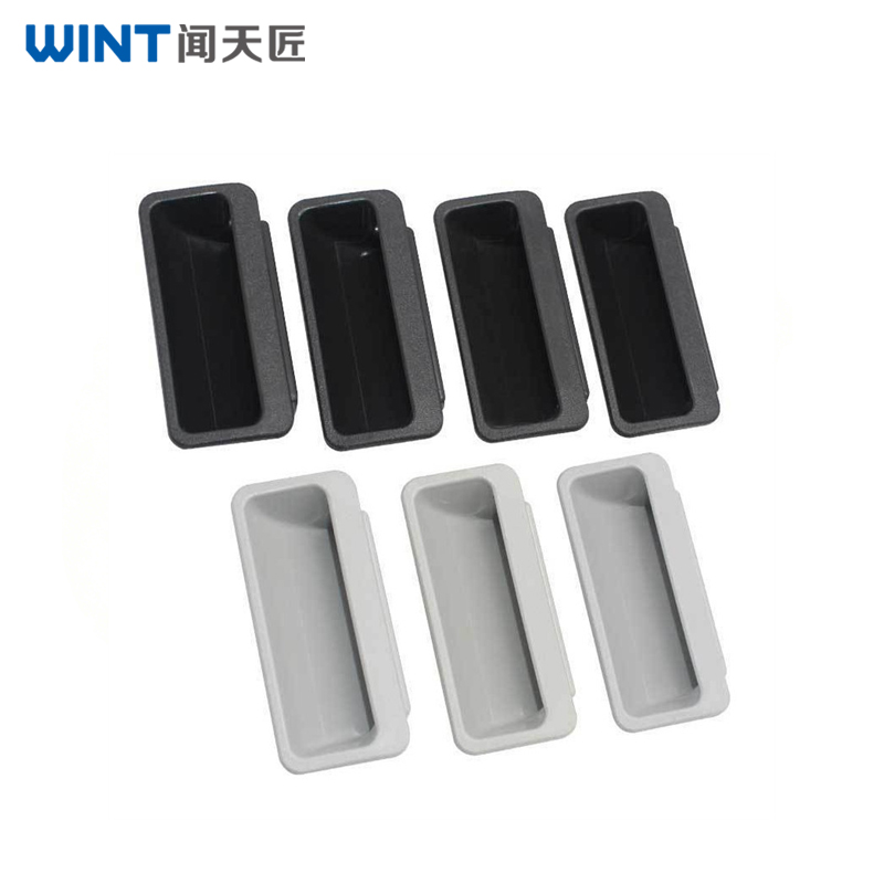 LS025 Plastic Cabinet Door Handle, Recessed Handle, ABS Nylon Cabinet Chassis/Rack Door Accessories Handle