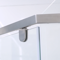 Porte de douche pivotante sans cadre en aluminium pour hôtel de luxe, personnalisable en gros, cabine de douche en verre à profilé en aluminium