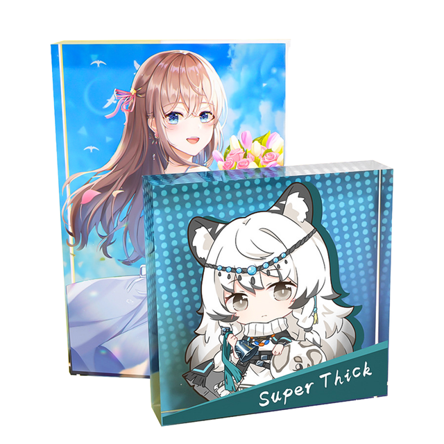 Custom Eco-Friendly Clear Acrylic Block Anime Photo UV Printing Table Picture Frame Factory-Specific Cartoon Bricks Art
