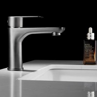 Mitigeurs de Lavabo de Salle de Bain en Acier Inoxydable Sans Plomb Gris Anthracite Anti-Rayures