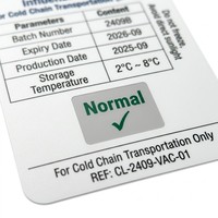 Etiquetas de Logística de Cadena de Frío de Papel Sintético Personalizadas para Transporte de Medicamentos, Resistentes al Agua, Duraderas, con Laminación Mate y Registro de Temperatura