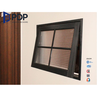 Ventana de Toldo Francesa Exterior con Rejilla de Aluminio de Doble Vidrio, Estilo Vintage Minimalista, Impermeable, Nueva Llegada