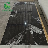 Planche en PVC imperméable à texture marbrée pour décoration intérieure, feuille de marbre UV de haute qualité