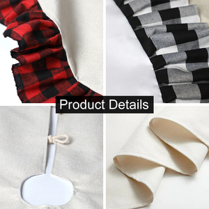 48 Inch <strong>Christmas</strong> Tree Skirt Linen Burlap <strong>Buffalo</strong> <strong>Plaid</strong> Edge <strong>Decoration</strong> for Merry <strong>Christmas</strong> Party Red and <strong>Black</strong> <strong>Buffalo</strong> - Product Image 3