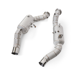 Collecteur d'échappement haute performance pour Maserati Ghibli 3.0T 2020-2023, tuyaux d'échappement <span class=keywords><strong>à</strong></span> haut débit, downpipe avec bouclier thermique - Product Image 5