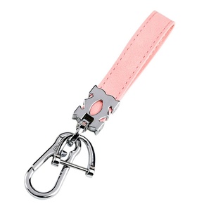 Double M <b>Leather</b> Car Keychain Fashion Simple Motorcycle <b>Key</b> <b>Chain</b> Alloy Metal Small Pendant Anti-Drop Bag Waist Hanging for - Product Image 4