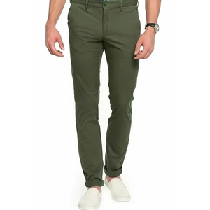 Pantalones chinos slim fit para hombre, silueta entallada y tela de sarga elástica para un estilo moderno de oficina y un look casual contemporáneo. - Product Image 5