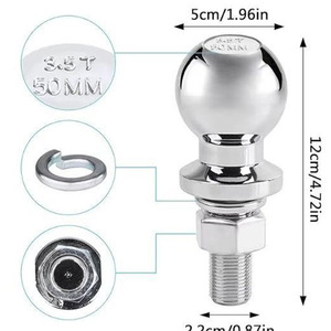 Boule d'attelage 50 mm en acier, capacité 3,5T, pour connexion à la barre d'attelage - Product Image 2