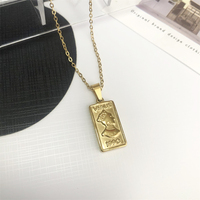 9 modèles d'acier inoxydable plaqué or 18K reine pièce croix pendentif vénus femmes colliers pour cadeau