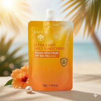 Pochette cosmétique 50g pour crème visage, soin de la peau, pochette en plastique pour liquide, emballage de crème solaire avec bec verseur