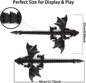 Adorno de dragón <span class=keywords><strong>Bao</strong></span> largo de plástico impreso en 3D, juguete educativo y regalo temático congelado para amantes de los animales - Product Image 5