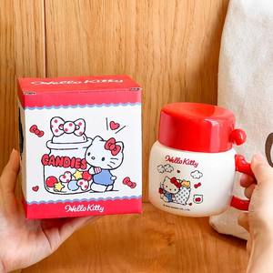 Mug en céramique Hello Kitty avec couvercle et poignée, tasse de bureau réutilisable pour cadeaux - Product Image 4