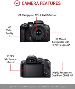 กล้องมิเรอร์เลส Canon R10 พร้อมเลนส์ RF-S 18-45 มม. ชุดเซ็นเซอร์ CMOS กล้องมิเรอร์เลส - Product Image 2