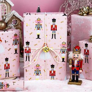 Christmas gift wrapping paper Aluminized cartoon <b>Nutcracker</b> mouse girl pattern Double-sided printing Customizable - Product Image 1