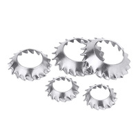 Rondelle de blocage dentelée conique anti-desserrage en acier inoxydable 304 avec entonnoir à dents externes en finition zinc pour M3-M10 tailles
