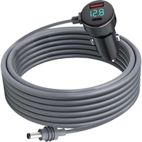 Câble d'alimentation pour Starlink Mini 2M/3M/5M 12V-24V, adaptateur allume-cigare vers câble d'alimentation CC avec port USB Type-C et voltmètre