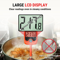 ThermoPro TP509 Thermomètre numérique à affichage LCD Lecture instantanée Thermomètre pour viande, bonbons, sirop d'érable, graisse, fromage avec clip pour pot