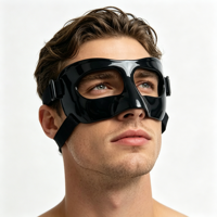 Nouveau Masque Demi-Visage pour Homme 2026, Masque de Soirée Vénitien en Plastique Noir, Style Sportif pour Halloween, Cosplay