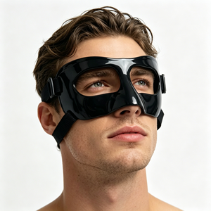 Nouveau <span class=keywords><strong>Masque</strong></span> Demi-Visage pour <span class=keywords><strong>Homme</strong></span> 2026, <span class=keywords><strong>Masque</strong></span> <span class=keywords><strong>de</strong></span> Soirée Vénitien en Plastique Noir, Style Sportif pour Halloween, Cosplay - Product Image 3