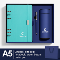 Ensemble cadeau personnalisé de luxe, carnet en acier inoxydable A5, stylo, bouteille isotherme pour Thanksgiving, la Saint-Valentin