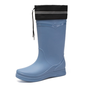 <span class=keywords><strong>Botas</strong></span> <span class=keywords><strong>DE</strong></span> <span class=keywords><strong>AGUA</strong></span> <span class=keywords><strong>DE</strong></span> PVC para <span class=keywords><strong>mujer</strong></span>, zapatos <span class=keywords><strong>de</strong></span> lluvia, cuatro <span class=keywords><strong>botas</strong></span> impermeables antideslizantes, <span class=keywords><strong>Botas</strong></span> <span class=keywords><strong>de</strong></span> lluvia antideslizantes <span class=keywords><strong>de</strong></span> fondo plano con cuerda elástica - Product Image 5