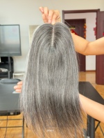 SHY Hair Topper Mono Base Cheveux Humains Bruts Texture Lisse Couverture de la Couronne Fournisseur pour Salons