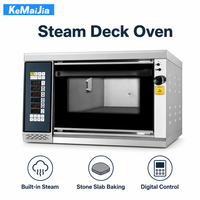 Horno de Vapor Comercial KP07A-11 de Una Bandeja, 4000W, Acero Inoxidable, Piedra para Hornear, Horno para Pizza y Pan, 5-350C