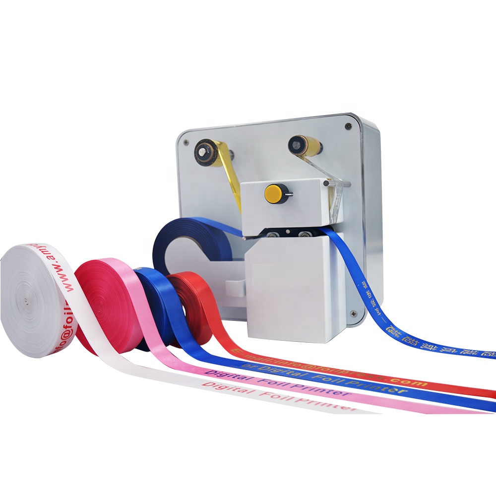 Автоматический мини цифровой горячий рулон для рулона золотой фольги цветной термотрансферный полиэфирный тканевый этикетки корсажный атласный ленточный принтер